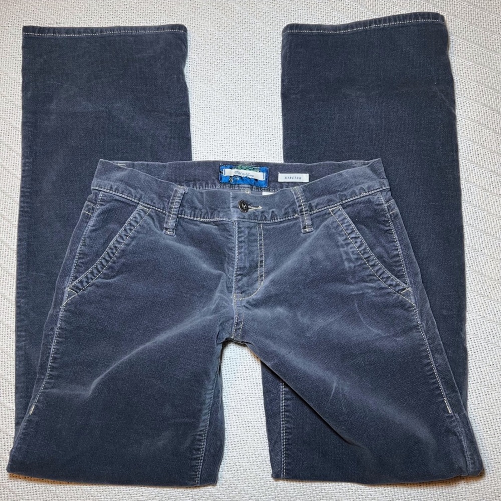 Old Navy Y2K Gray Blue Corduroy Pants Size 1 Stretch Bootcut Low Rise